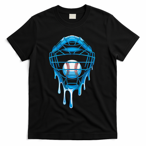 Cool Baseball Respect The Drip Melted Ice Cream Baseball T-Shirt - Black
