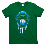 Cool Baseball Respect The Drip Melted Ice Cream Baseball T-Shirt - Green