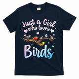 Cool Bird Watcher Art For Women Birding Nerd Birder T-Shirt - Navy