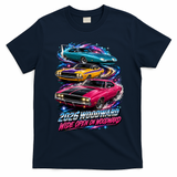 Cosmic Cars 2026 Wide Open On Woodward T-Shirt - Navy Blue
