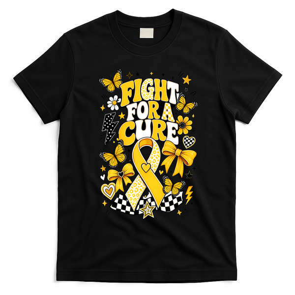 Childhood Cancer Awareness Fight For A Cure T-Shirt - Black