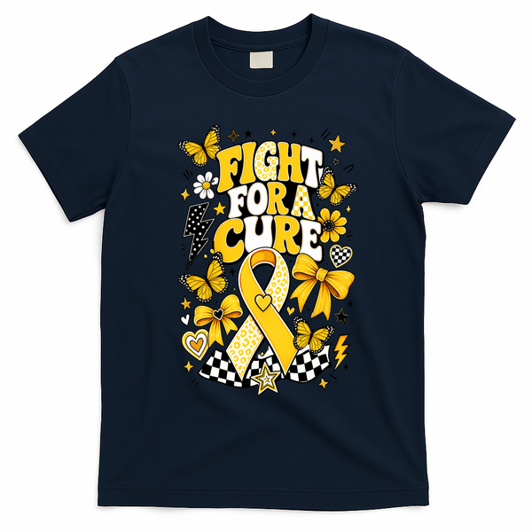 Childhood Cancer Awareness Fight For A Cure T-Shirt - Navy Blue