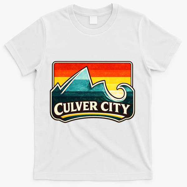 Culver City California Wave Retro T-Shirt - White