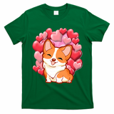 Cute Corgi Dog Valentines Day Love Heart Gift T-Shirt - Irish Green