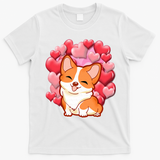 Cute Corgi Dog Valentines Day Love Heart Gift T-Shirt - White