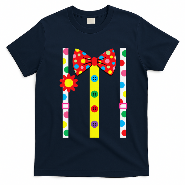 Clown Costume Easy Halloween Vintage Carnival Circus T-Shirt - Navy Blue