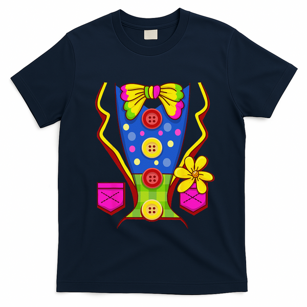 Clown Costume For Funny Funny Halloween Outfit Circus T-Shirt - Navy Blue