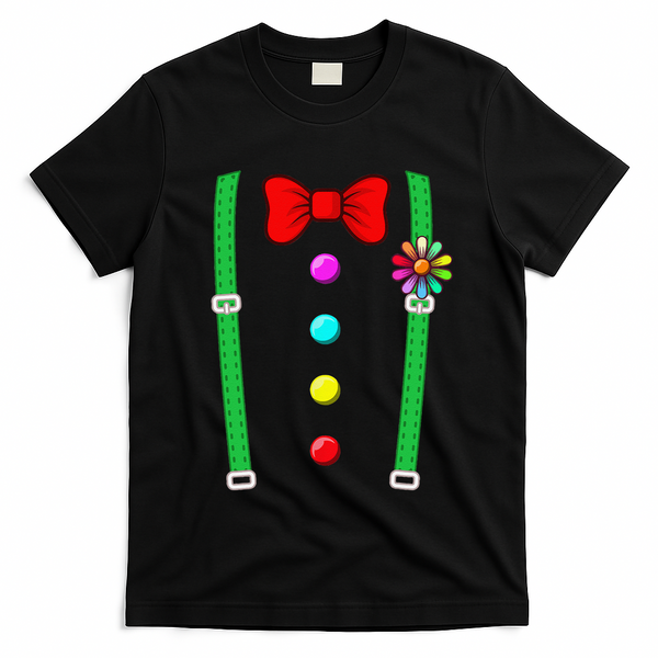 Clown Costume Funny Circus Halloween Costumes T-Shirt - Black