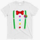 Clown Costume Funny Circus Halloween Costumes T-Shirt - White