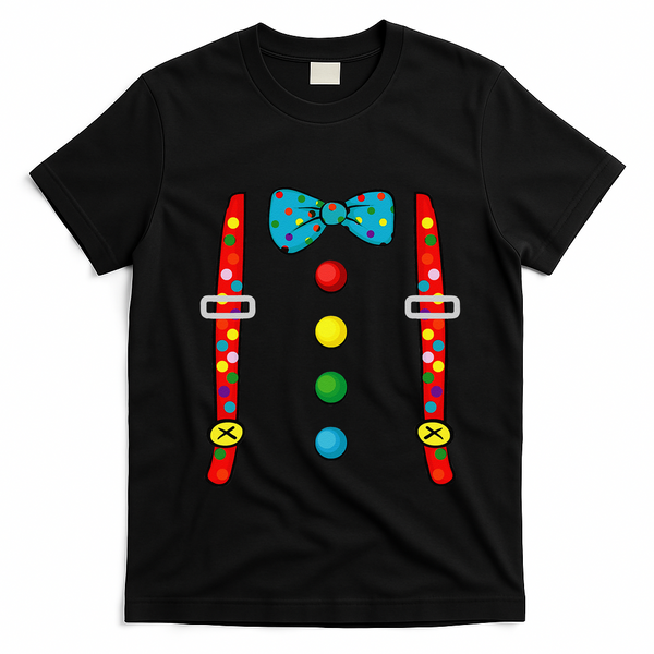 Clown Costume Halloween Funny Circus Clown DIY Costume T-Shirt - Black