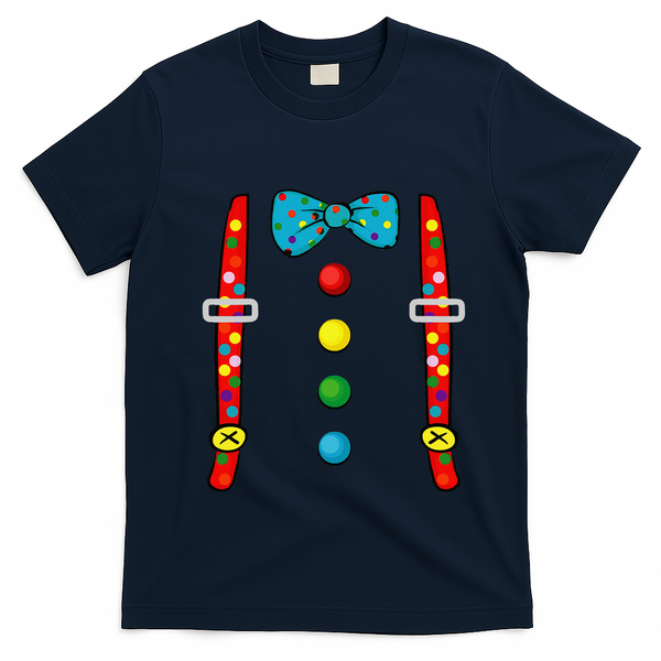 Clown Costume Halloween Funny Circus Clown DIY Costume T-Shirt - Navy Blue