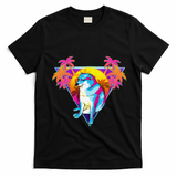 Cheems Dog Funny Shiba Inu Dank Meme 80s Retro Vaporwave T-Shirt - Black