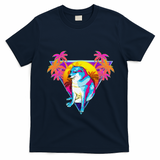 Cheems Dog Funny Shiba Inu Dank Meme 80s Retro Vaporwave T-Shirt - Navy Blue