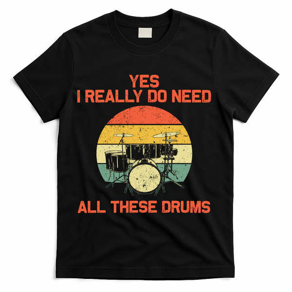 Cool Drumming Gifts Drummer Accessories & Stuff T-Shirt - Black