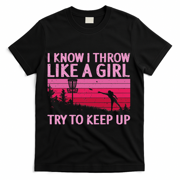 Cool Disc Golf Design For Women Disc Golf Player T-Shirt - Black