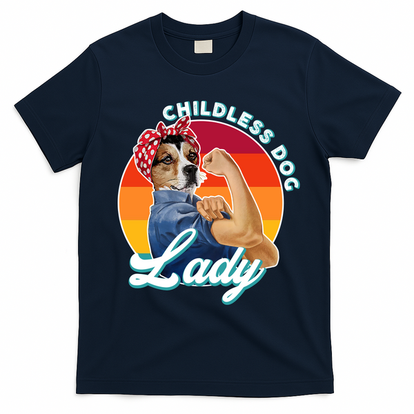 Childless Dog Lady Kamala Harris Funny T-Shirt - Navy Blue