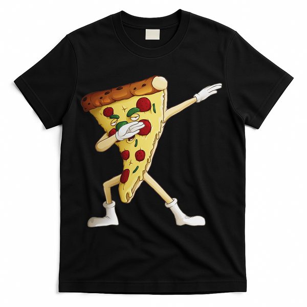 Cool Dabbing Pizza Funny Italian Pie Hip Hop Dancer Gift T-Shirt - Black