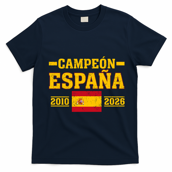Campeón España 2010-2026 Vintage Soccer T-Shirt - Navy Blue