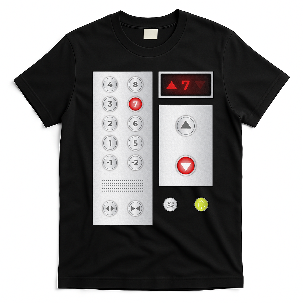 Cool Elevator Buttons Art Funny Funny Lift Halloween Costume T-Shirt - Black