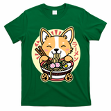 Corgi Eating Ramen Cute Kawaii Noodles T-Shirt - Irish Green