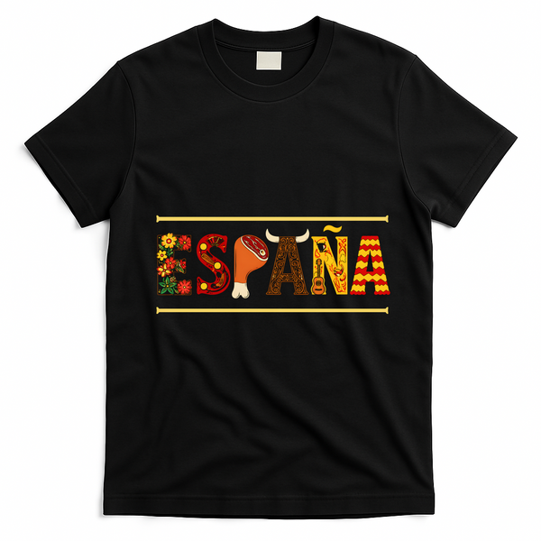 Colorful España Spanish Culture T-Shirt - Black
