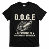 Chainsaw For Bureaucracy Funny D.O.G.E Doge Usa Flag T-Shirt - Black
