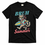 Cool Funny Cat In Shades Bruh Its Summer Surfboard Vacation T-Shirt - Black