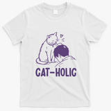 Cat-Holic Funny Cat Lover T-Shirt - White