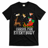 Corgis For Everybody Funny Xmas Christmas Corgi Dog Lover T-Shirt - Black