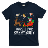 Corgis For Everybody Funny Xmas Christmas Corgi Dog Lover T-Shirt - Navy Blue