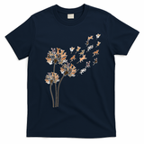 Chihuahua Flower Fly Dandelion Chihuahua Funny Dog Lover V Neck T-Shirt - Navy Blue