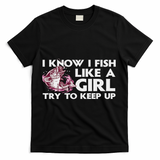 Cool Fishing For Women Trout Angler Bass Fish Hunting T-Shirt - Black