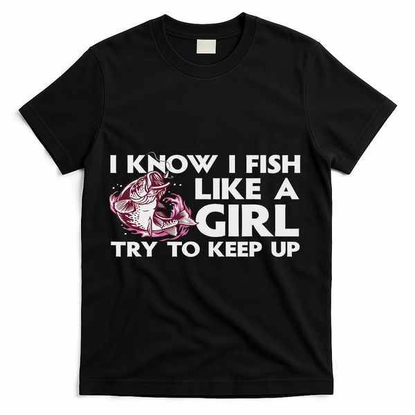Cool Fishing For Women Trout Angler Bass Fish Hunting T-Shirt - Black