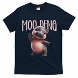 Cute Funny Moo Deng Baby Boo Deng Baby Hippo Zoo For Family T-Shirt - Navy Blue