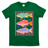 Colors Fish Retro Striped Summer Beach Life Vacation T-Shirt - Irish Green