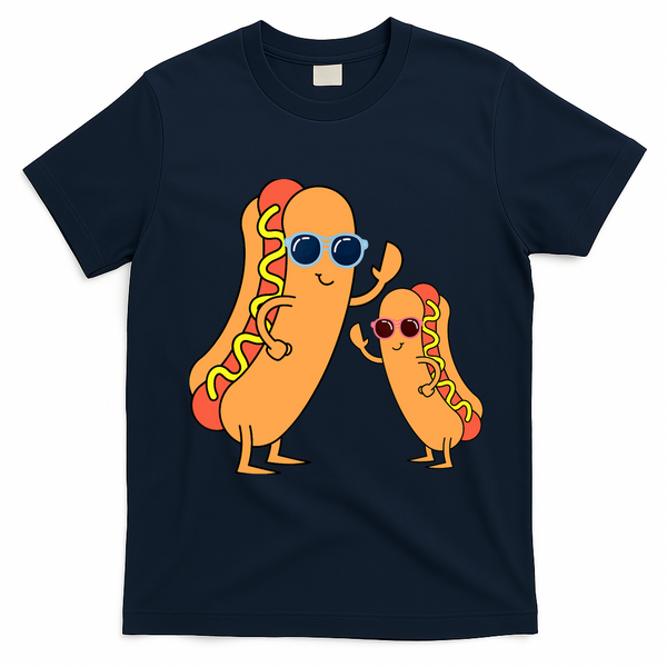 Cool Franks Sausages Weiner Fast Food Sunglasses Hot Dog T-Shirt - Navy Blue