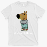 Chill Guy Dog Funny Chill Guy Meme T-Shirt - White