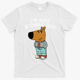 Chill Guy Meme Character Funny IM Just A Chill Guy Dog T-Shirt - White