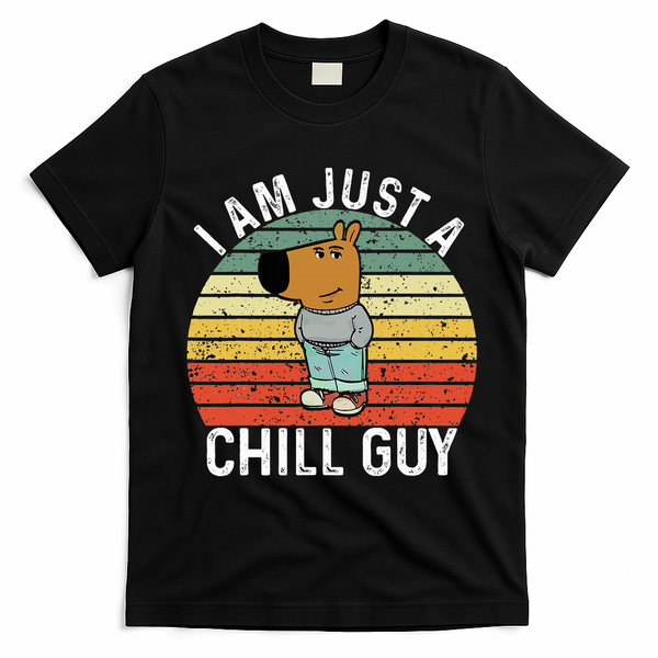 Chill Guy Meme Dog Cool Internet Statement T-Shirt - Black