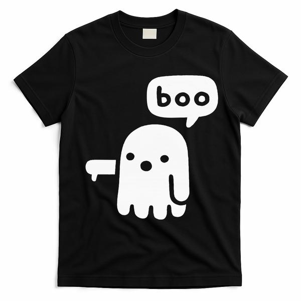 Chunky Ghost Of Disapproval Boo Halloween T-Shirt - Black