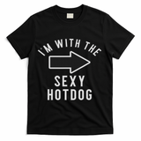 Couples Halloween Costume S I'm With The Sexy Hot Dog T-Shirt - Black