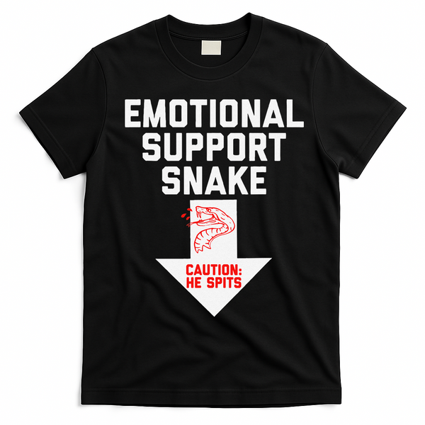 Crude Humor Inappropriate Emotional Support Snake Halloween T-Shirt - Black