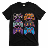Cute Halloween Skeleton Zombie Gaming Control Gamer T-Shirt - Black