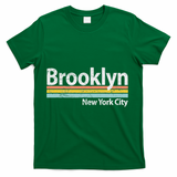 Club Inc. Brooklyn New York City Nyc Retro Stripes Classic T-Shirt - Green
