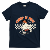Creep It Real Spooky Ghost Mouse T-Shirt - Navy Blue