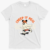 Creep It Real Spooky Ghost Mouse T-Shirt - White