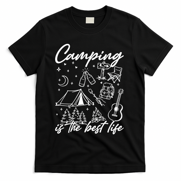 Camping Is The Best Life T-Shirt - Black