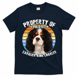 Cavalier King Charles Tri Owner Lover Retro Vintage Cute Dog T-Shirt - Navy Blue