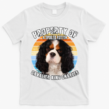 Cavalier King Charles Tri Owner Lover Retro Vintage Cute Dog T-Shirt - White