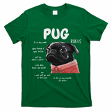 Cute Kawaii Funny Black Pug Dog Rules Gifts Women T-Shirt - Irish Green